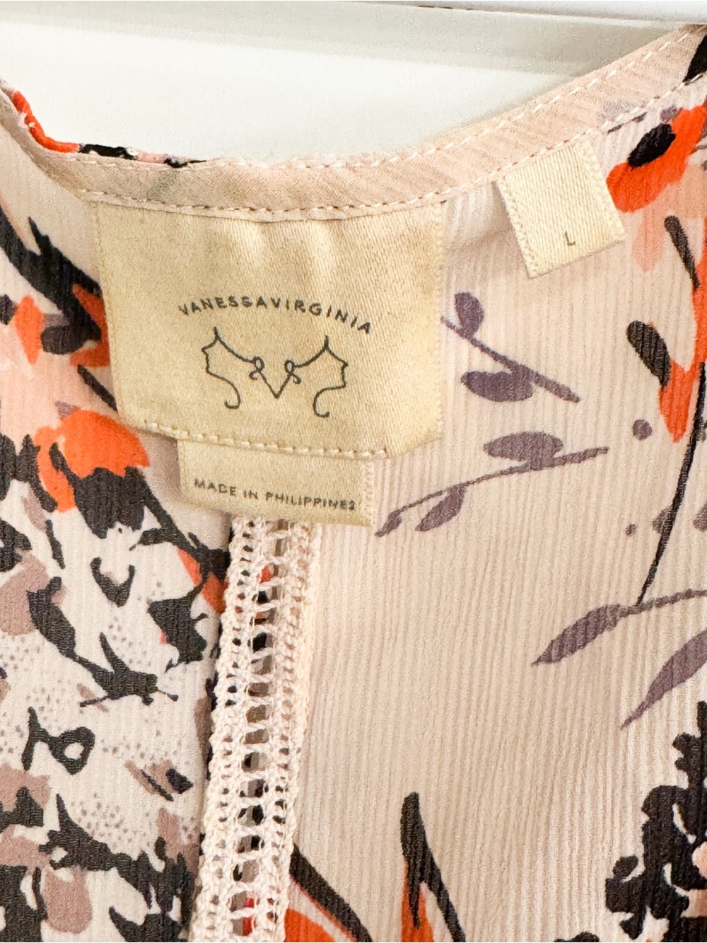 Anthropologie Vanessa Virginia Floral Polka V-Neck Tank Top Sz L - Picture 3 of 7
